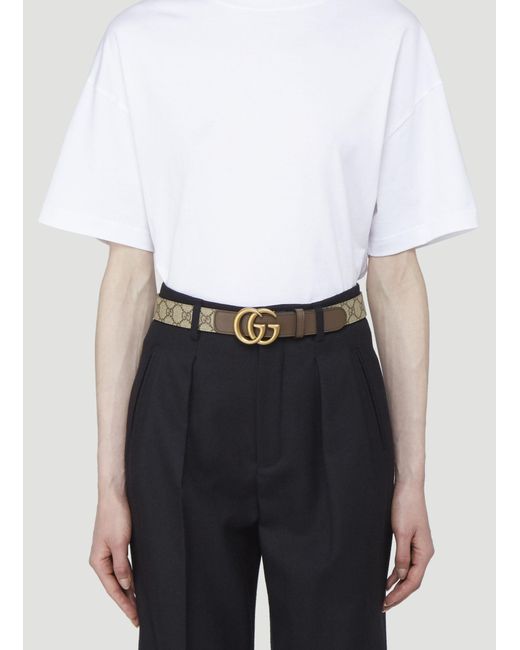Gucci Leather GG Belt With Double G Buckle in Brown - Save 21% | Lyst