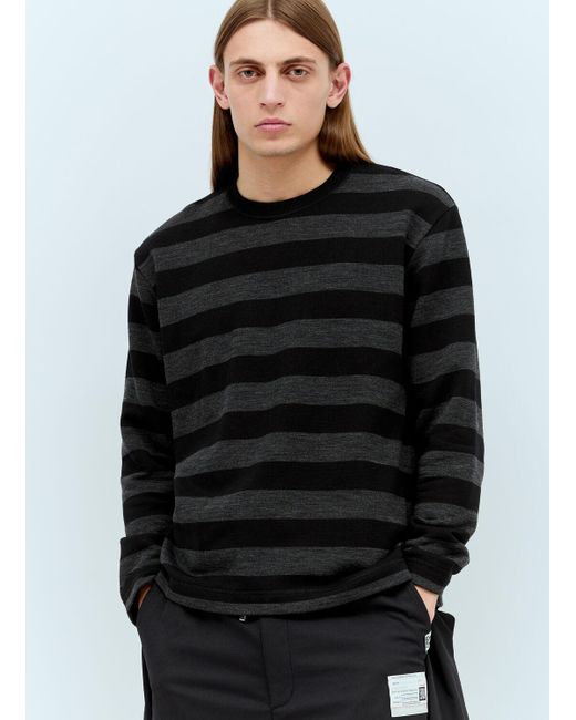 Junya Watanabe Black Striped Long-sleeve T-shirt for men