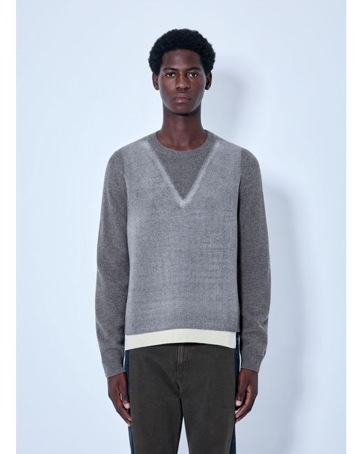 Maison Margiela Gray Fused Knit Sweater for men