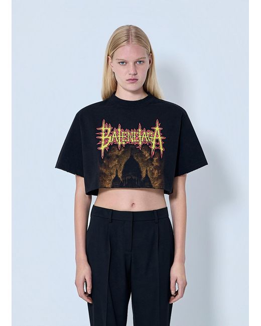 Balenciaga Blue Cropped T-Shirt