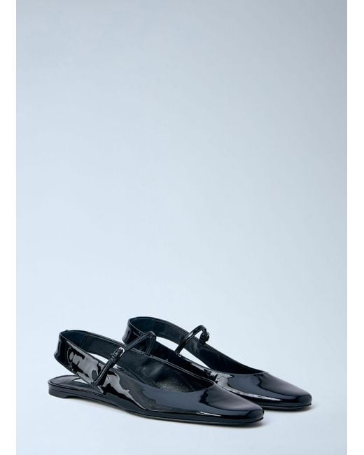 Totême White Patent Leather Slingback Flats