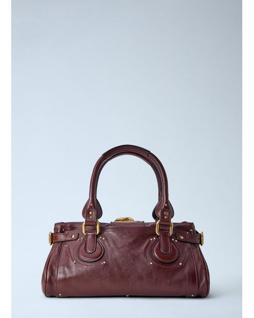 Chloé Purple Chloé Paddington Grained Shoulder Bag