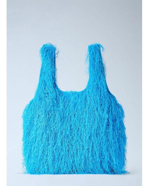 Dries Van Noten Blue Marche Medium Tote Bag