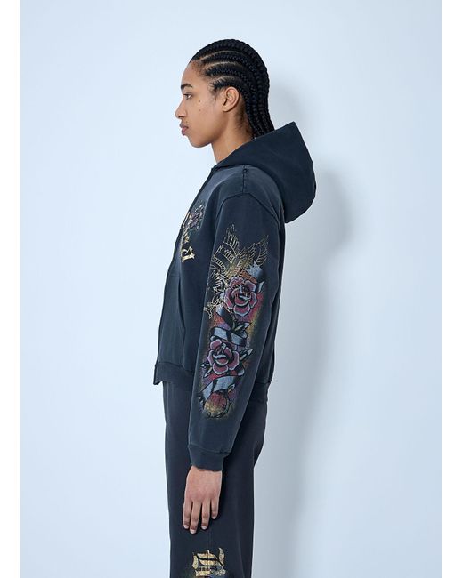 Balenciaga Blue Tacky Tattoo Zip-Up Sweatshirt