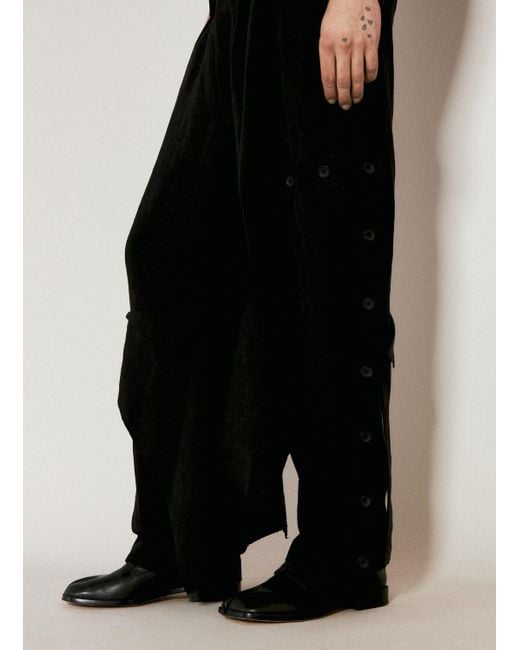Yohji Yamamoto Black Z-deco Wide Pants for men