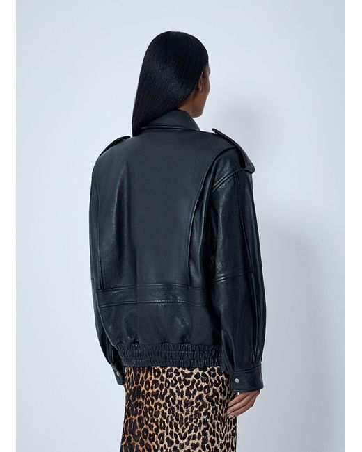 Saint Laurent Blue Grained Leather Jacket