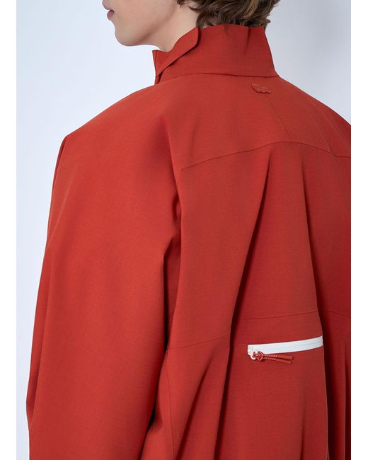 Lacoste Red Asymmetric Zip Jacket for men