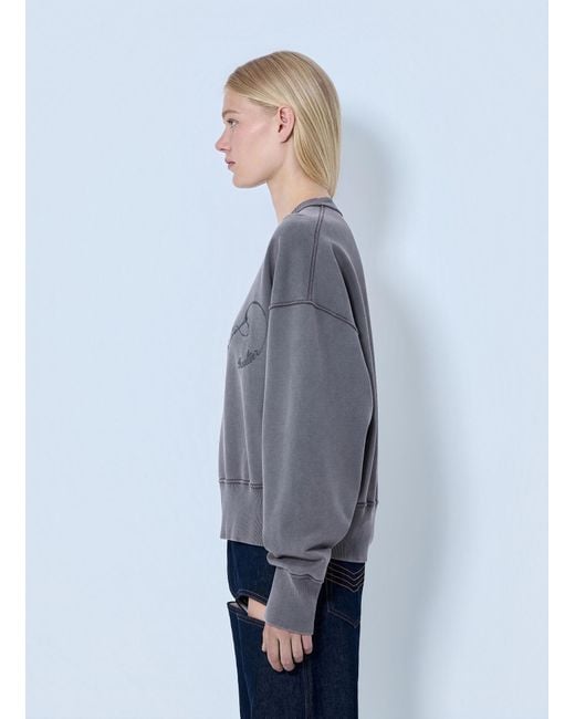 Jean Paul Gaultier Gray Fleece Embroidered Sweatshirt