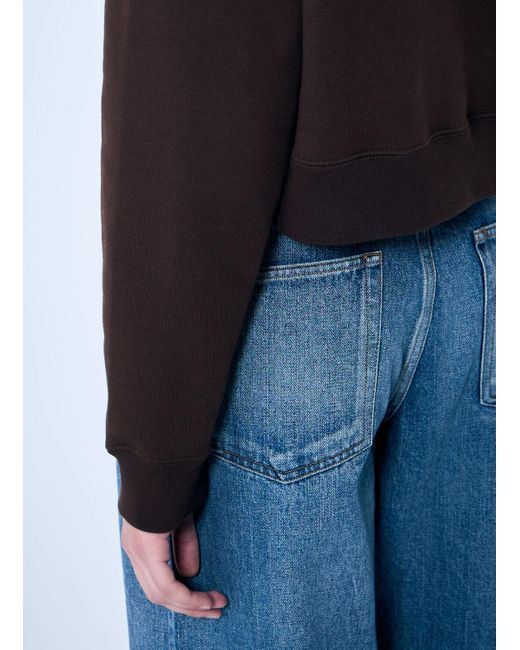 Miu Miu Blue Logo Motif Hooded Sweatshirt
