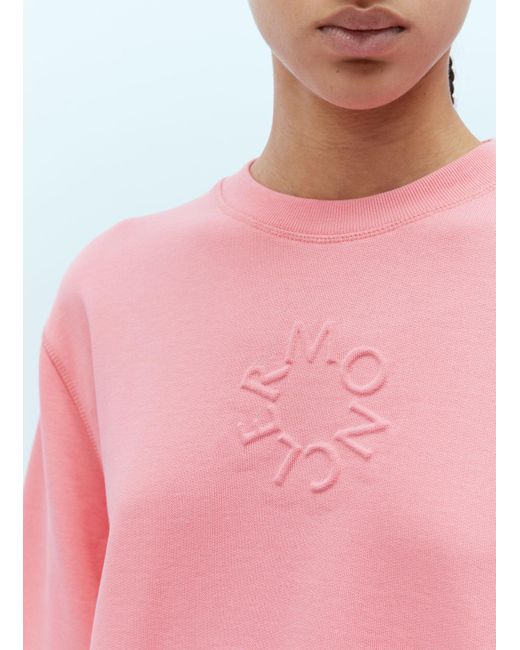 Moncler Pink Embossed Logo Sweatshirt
