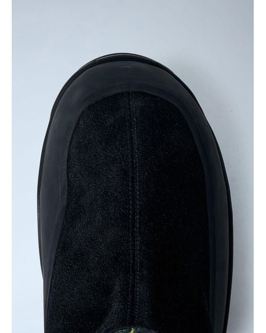 Stone Island Blue Suede Logo Patch Boots for men
