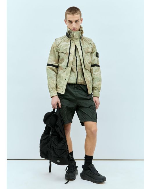 Stone Island Green Dissolving Grid Camo Vest for men