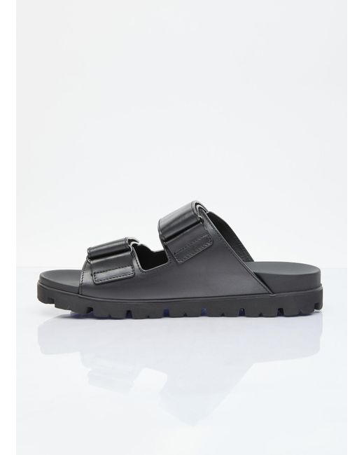 Prada Black Leather Strap Sandals for men