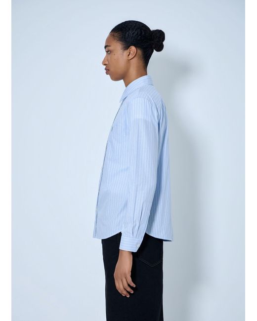 Saint Laurent Blue Striped Cotton Poplin Shirt