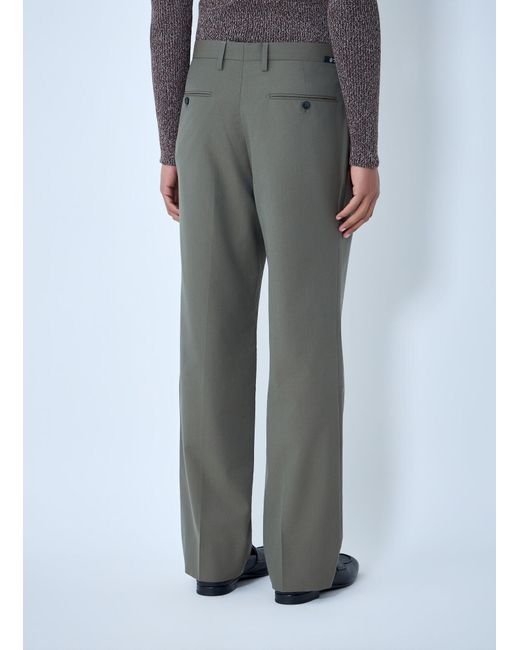 Prada Gray Wide-Leg Wool Pants for men