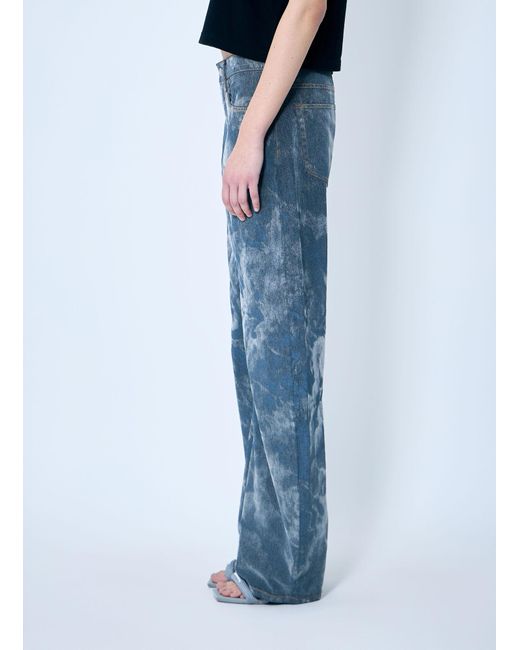 Alexander Wang Blue Low Rise Clouding Flocking Jeans