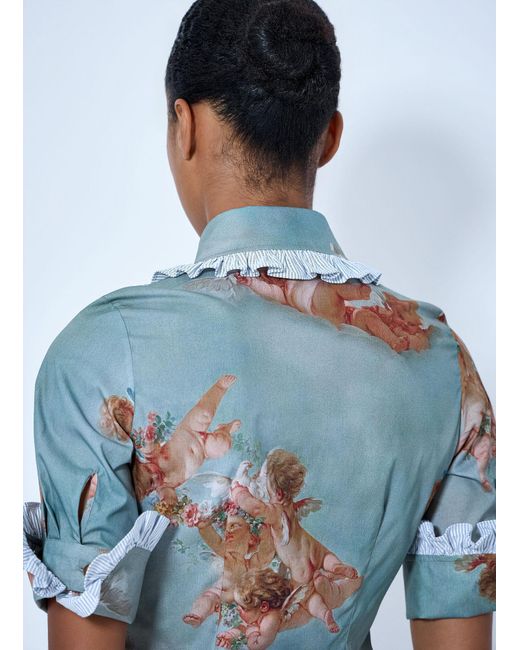 Vivienne Westwood Blue Toulouse Frill Shirt