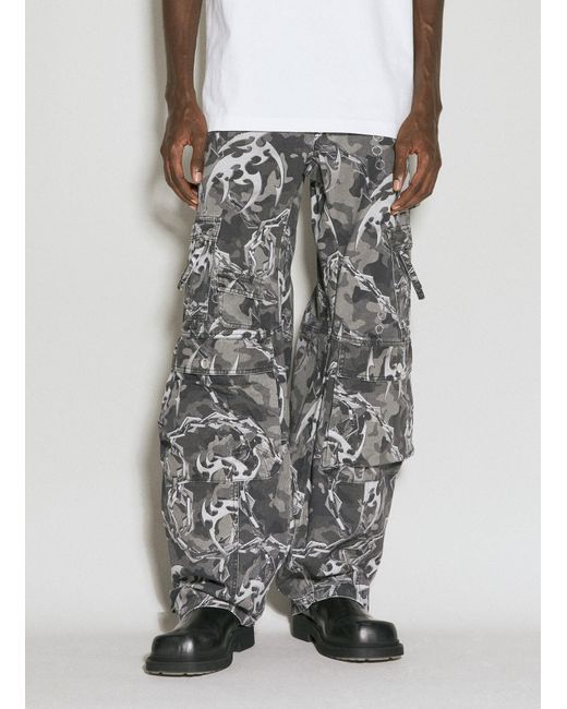 Han Kjobenhavn Gray Camo Printed Cargo Pants for men