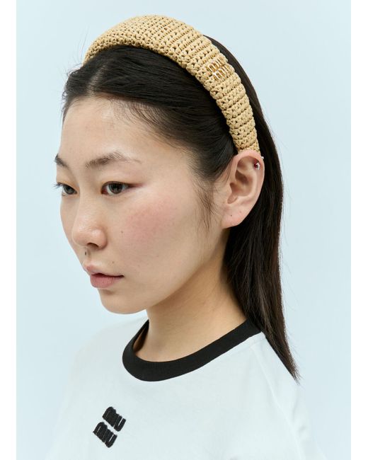 Miu Miu Brown Woven Headband