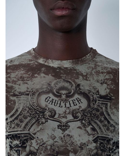 Jean Paul Gaultier Gray Mãdaillon Mesh Top for men