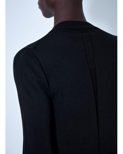 Rick Owens Blue Fine Knit Crewneck Sweater for men