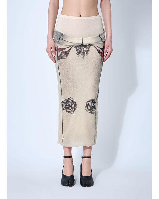 Jean Paul Gaultier White Double Layer Mesh Skirt