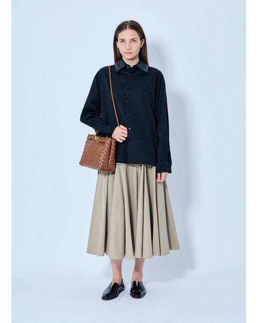 Bottega Veneta Blue Light Wool Twill Shirt