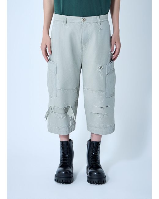 Balenciaga Blue Cropped Cargo Pants for men
