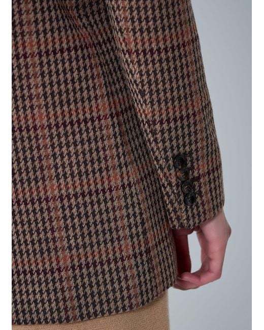 Max Mara Brown Check Double-Breasted Blazer