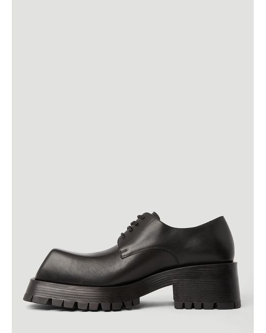 Balenciaga Leather Trooper Derby Shoes in Black for Men | Lyst