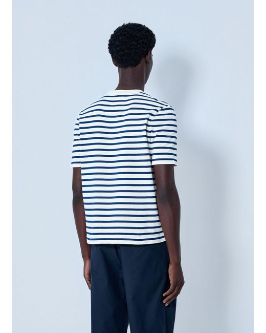 Prada Blue Striped Crewneck T-Shirt for men
