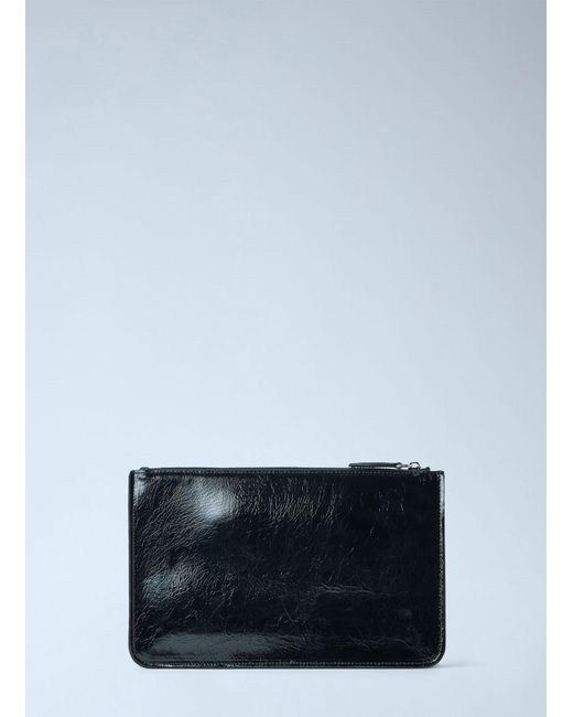 Totême  Blue Threefold Naplack Clutch Bag