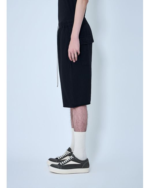 Rick Owens Blue Drkshdw Drop-Crotch Drawstring Shorts for men