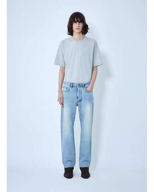 Saint Laurent Blue Loose Straight Mid-Rise Jeans for men