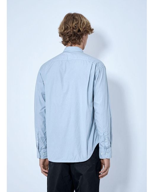 Prada Blue Cotton Poplin Shirt for men