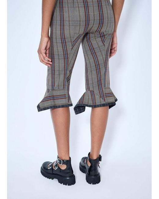Vivienne Westwood Gray Flared Plaid Cropped Trousers