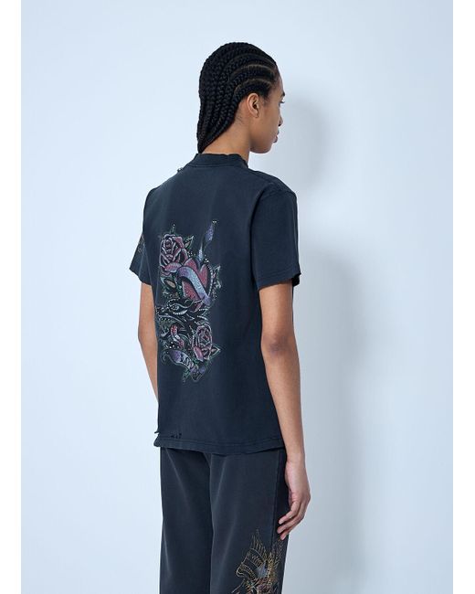 Balenciaga Tacky Tattoo Logo Motif T-Shirt in Blue | Lyst