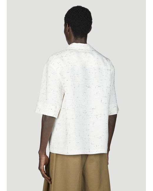 Bottega Veneta White Light Criss-cross Shirt for men
