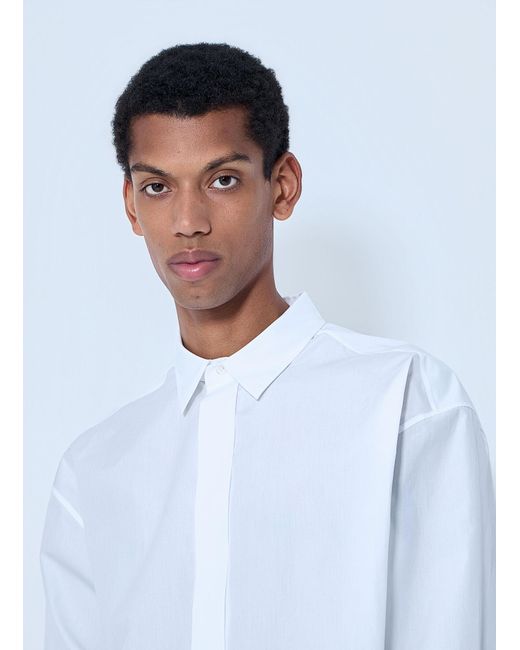 The Row White Cotton Poplin Long-Sleeve Shirt for men