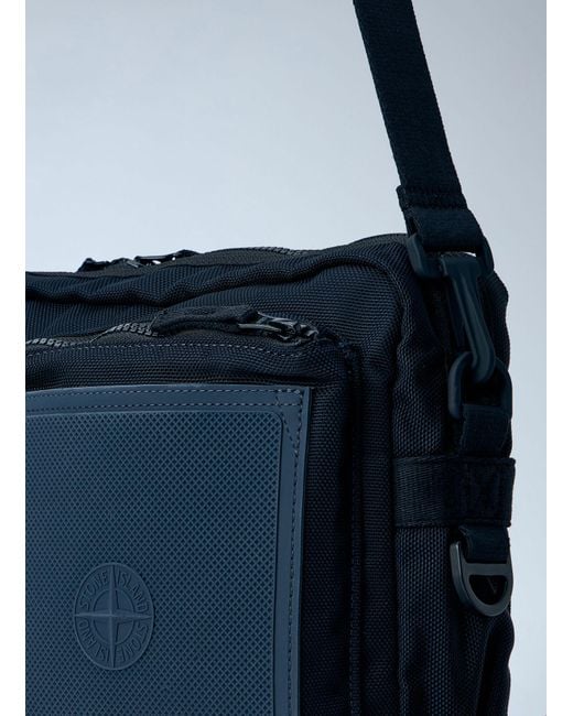 Stone Island Blue Utility Shoulder Bag for men