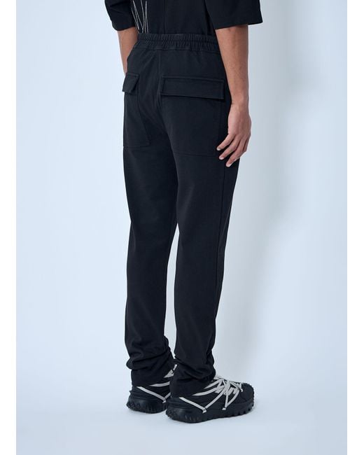 Moncler Blue Rick Owens Elasticated Waist Drawstring Pants for men