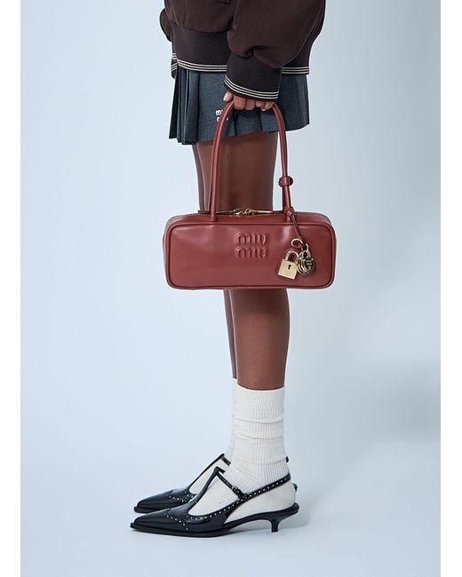 Miu Miu Red Beau Leather Handbag