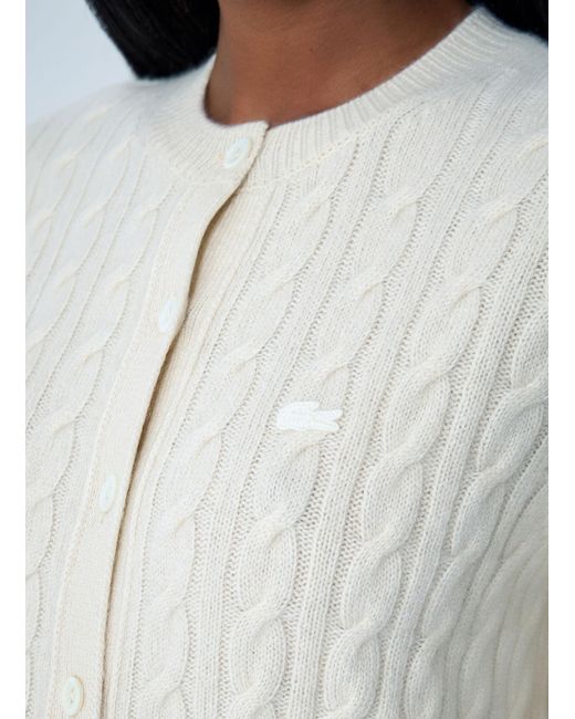 Lacoste Gray Cable Knit Cardigan