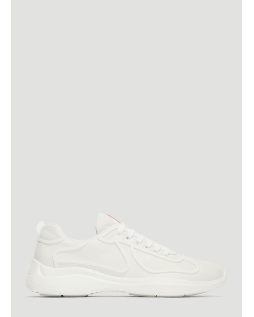 Prada Americas Cup Lace-up Sneakers In White for men