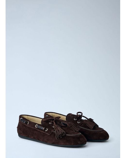 Miu Miu White Suede Tassel Loafers
