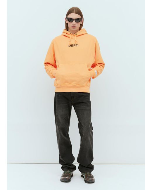 GALLERY DEPT. Orange Dept Logo Hooded Sweatshirt for men