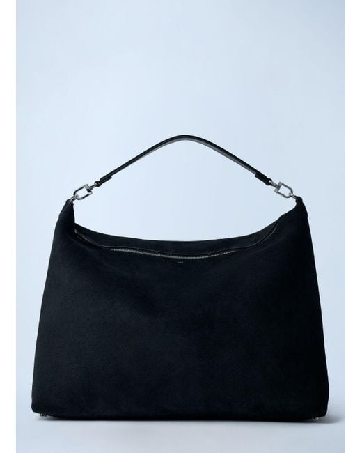 Totême  Blue Suede Scoop Tote Bag