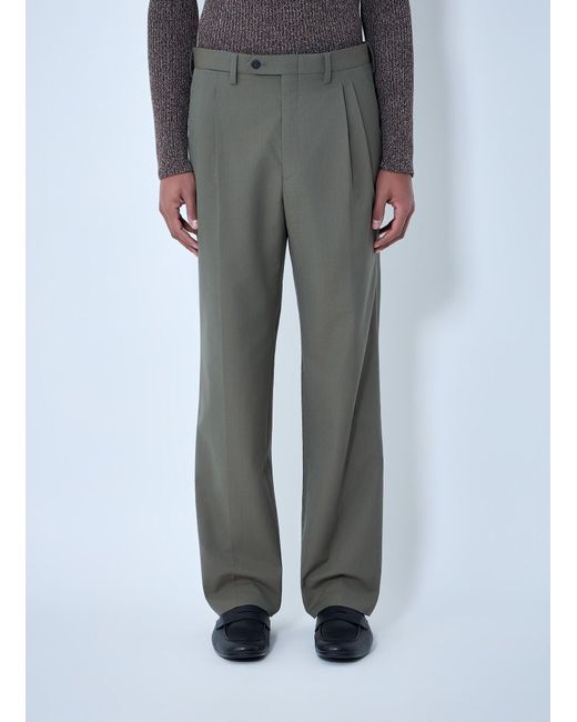 Prada Gray Wide-Leg Wool Pants for men