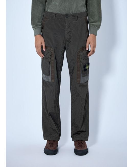 Stone Island Gray Utility Cargo Pants for men