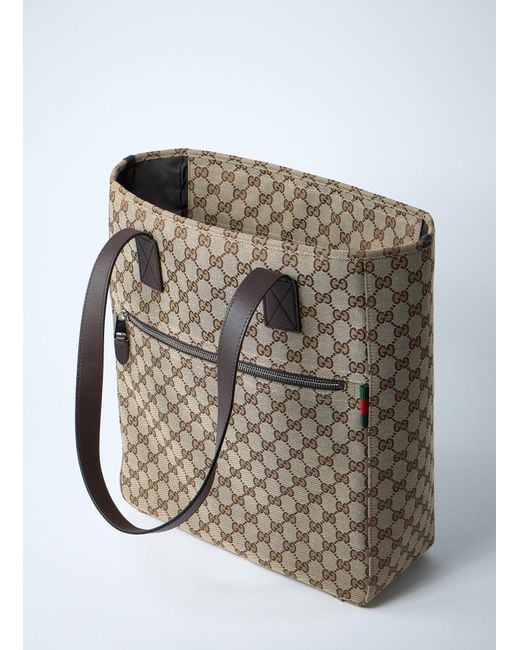 Gucci Gray Medium Gg Canvas Tote Bag for men